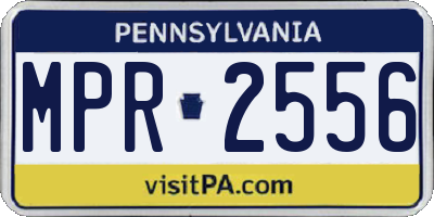 PA license plate MPR2556