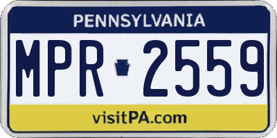 PA license plate MPR2559