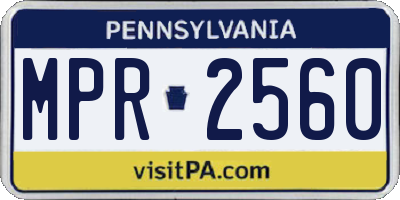 PA license plate MPR2560