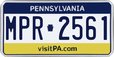 PA license plate MPR2561