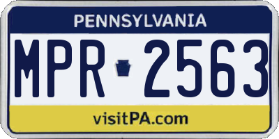 PA license plate MPR2563