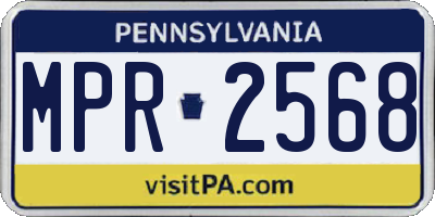 PA license plate MPR2568