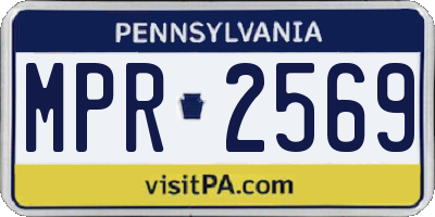 PA license plate MPR2569