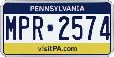 PA license plate MPR2574