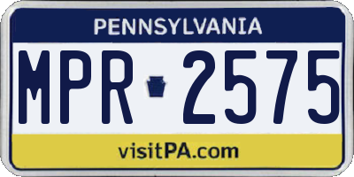 PA license plate MPR2575