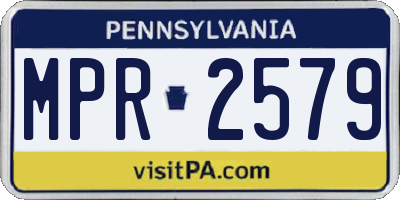 PA license plate MPR2579