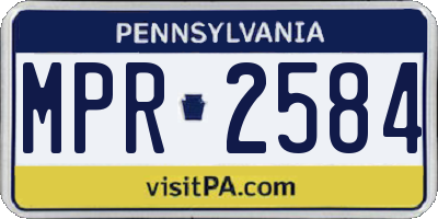 PA license plate MPR2584