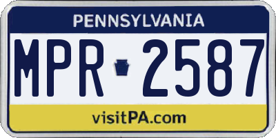 PA license plate MPR2587