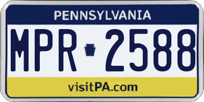 PA license plate MPR2588