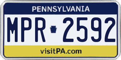 PA license plate MPR2592