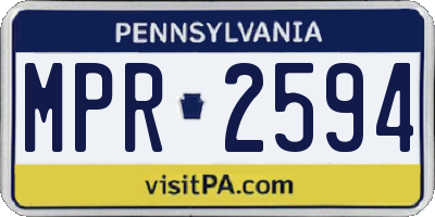 PA license plate MPR2594