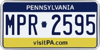 PA license plate MPR2595