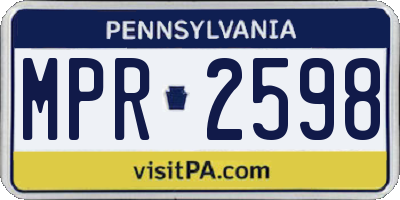 PA license plate MPR2598
