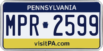 PA license plate MPR2599