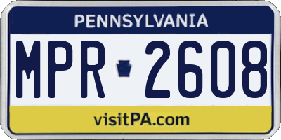 PA license plate MPR2608