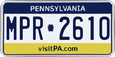 PA license plate MPR2610