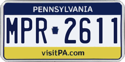PA license plate MPR2611