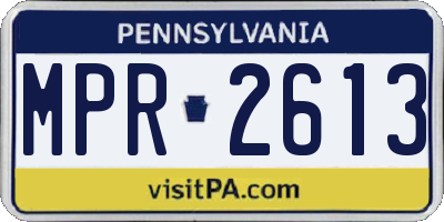 PA license plate MPR2613