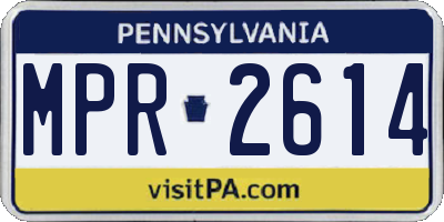 PA license plate MPR2614