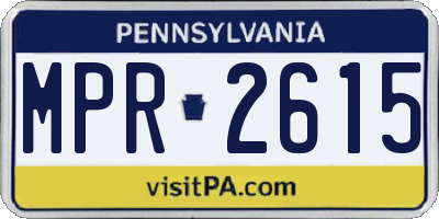 PA license plate MPR2615