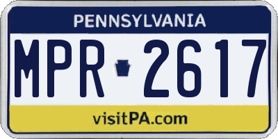 PA license plate MPR2617