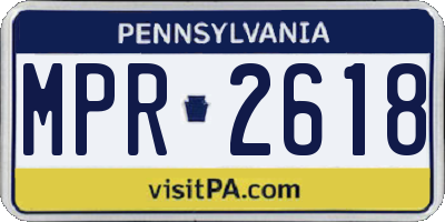 PA license plate MPR2618