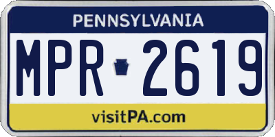PA license plate MPR2619