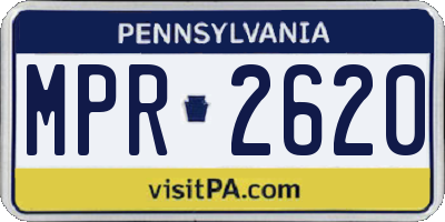 PA license plate MPR2620
