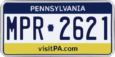 PA license plate MPR2621