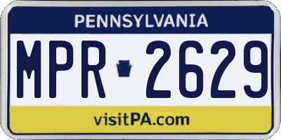 PA license plate MPR2629