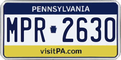 PA license plate MPR2630