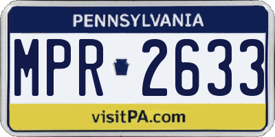 PA license plate MPR2633