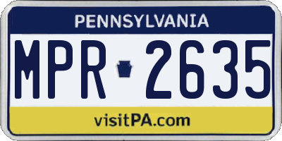 PA license plate MPR2635