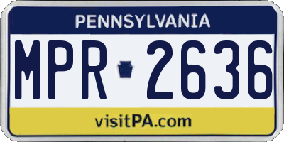 PA license plate MPR2636