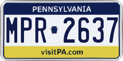 PA license plate MPR2637