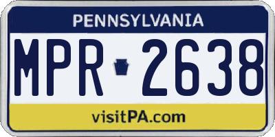 PA license plate MPR2638