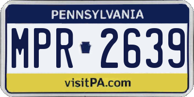 PA license plate MPR2639