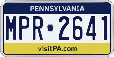 PA license plate MPR2641