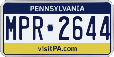 PA license plate MPR2644