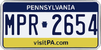 PA license plate MPR2654