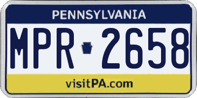PA license plate MPR2658