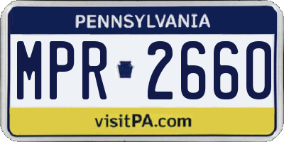 PA license plate MPR2660