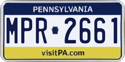 PA license plate MPR2661