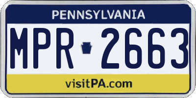 PA license plate MPR2663