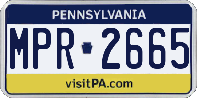 PA license plate MPR2665