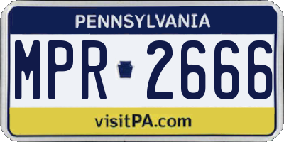 PA license plate MPR2666