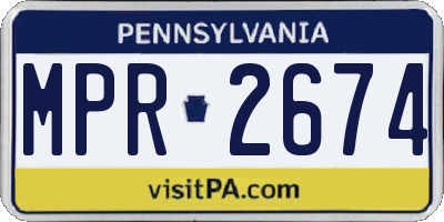 PA license plate MPR2674
