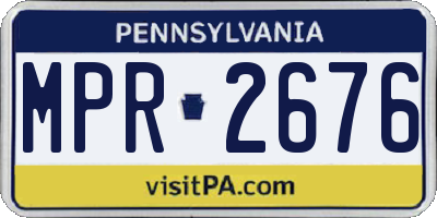 PA license plate MPR2676
