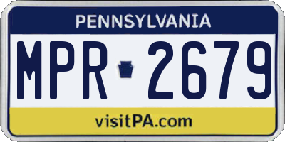 PA license plate MPR2679