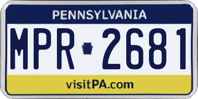 PA license plate MPR2681